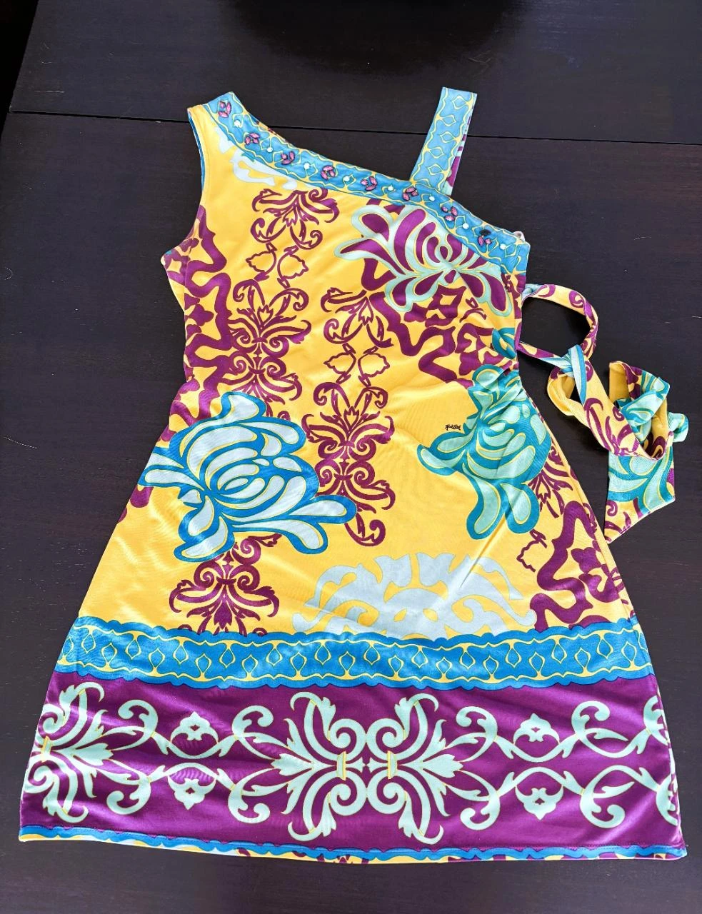 Halé Bob vestido de seda – M – pedrinhas & cinto – boho chic – photo 13